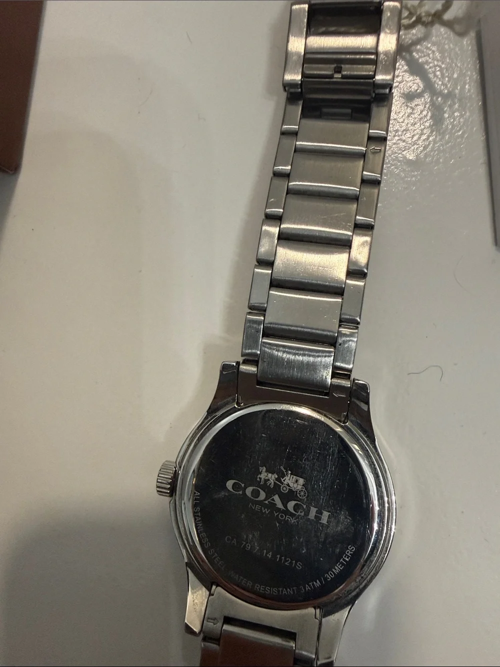 COACH Women’s Silver “Maddy” Watch with Crystal Bezel
